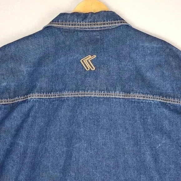 Karl Kani Men's Denim Jean Jacket Large Trucker Button Front Retro HipHop Urban - Picture 8 of 16
